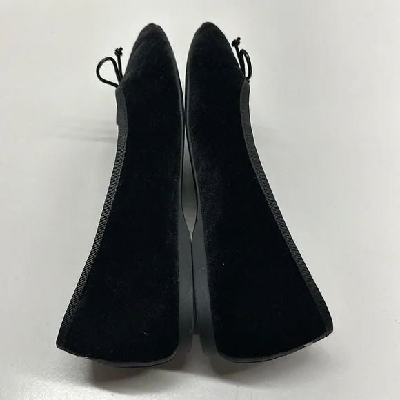 Birdies Goldfinch Velvet Pointed Toe Ballet Flat in Caviar Velvet Black Size 7.5 - Picture 6 of 9